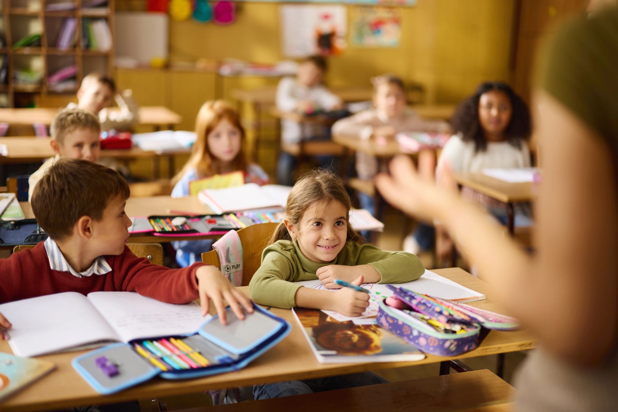 Children learning together in a classroom